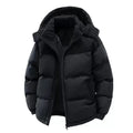 Men's Casual Puffer Jacket - Warm Winter Coat with Detachable Hood