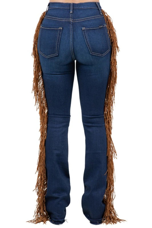Judy Boot Cut Fringe Jean in Dark Wash
