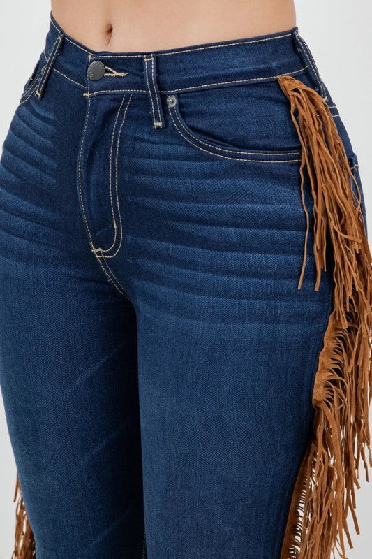 Judy Boot Cut Fringe Jean in Dark Wash