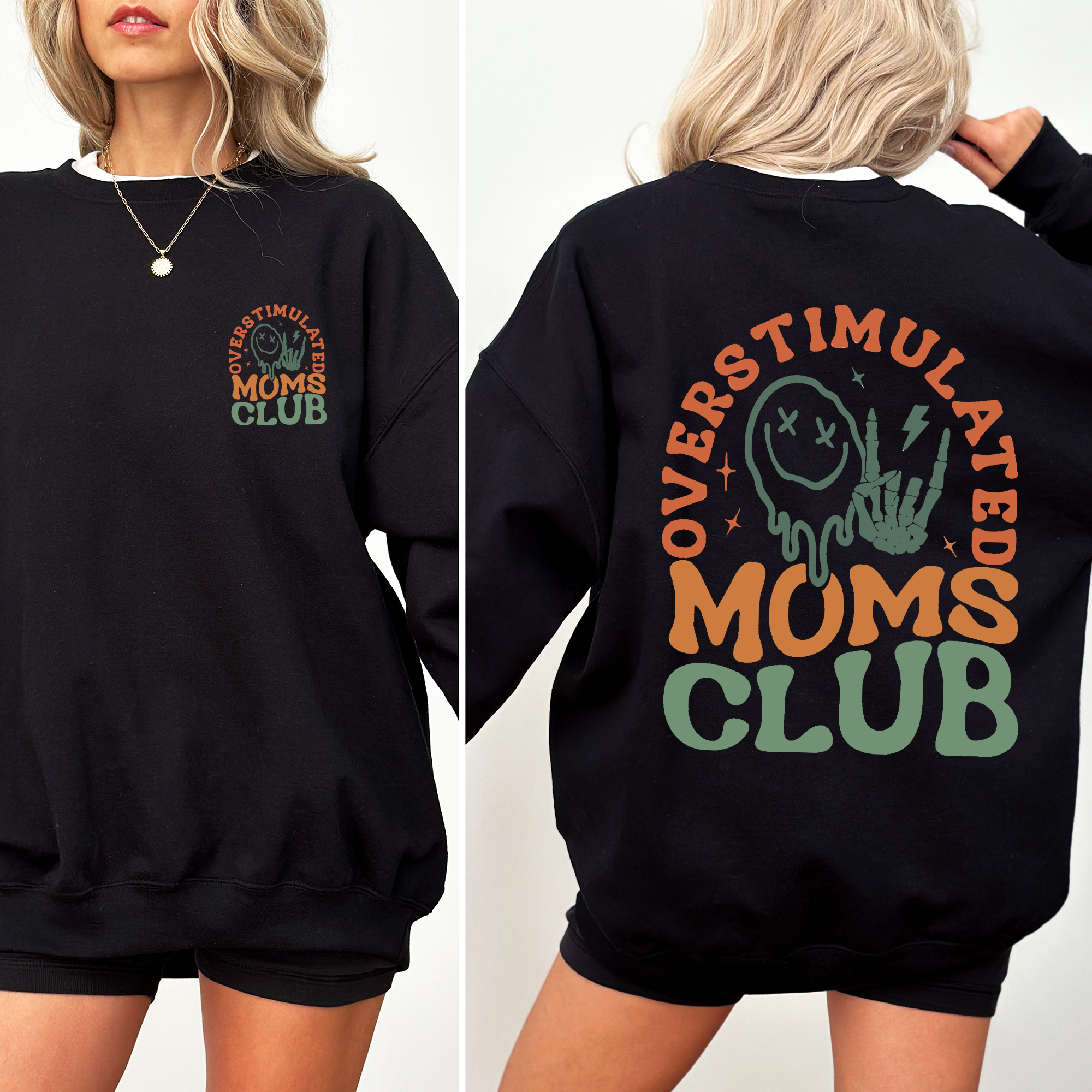 Overstimulated Mom's Club, Trend, Mama, Mother, Funny Mom Sweatshirt