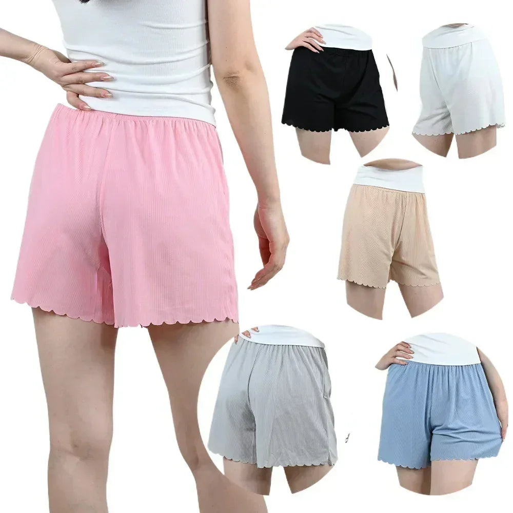 1pcs Women's Summer Thin Ice Silk Safety Pants Woman Shorts Female Loose L-7XL shorts plus Size Ice Silk Safe Pants Pajama