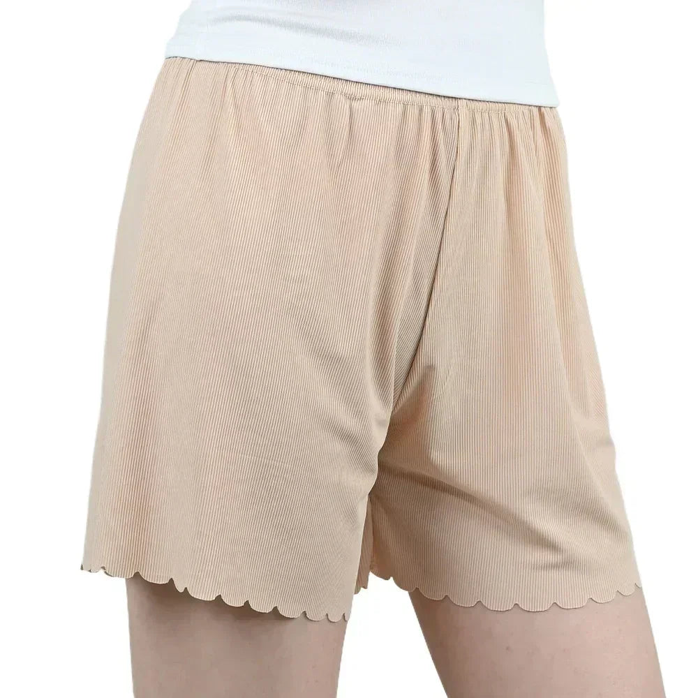 1pcs Women's Summer Thin Ice Silk Safety Pants Woman Shorts Female Loose L-7XL shorts plus Size Ice Silk Safe Pants Pajama