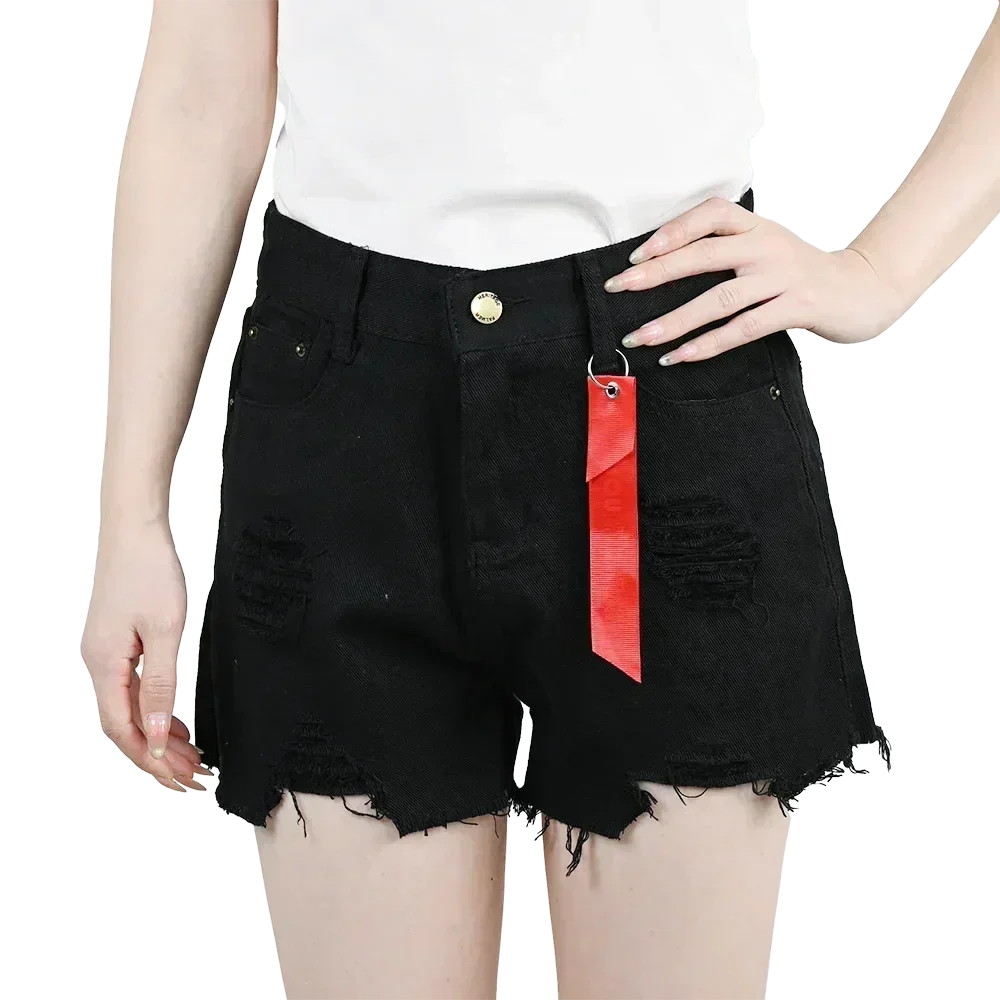 3pcs Women's High Waist Denim Shorts 2025 Summer Black Blue White Hot Pants Ripped Jeans Shorts Woman Short Trousers Streetwear