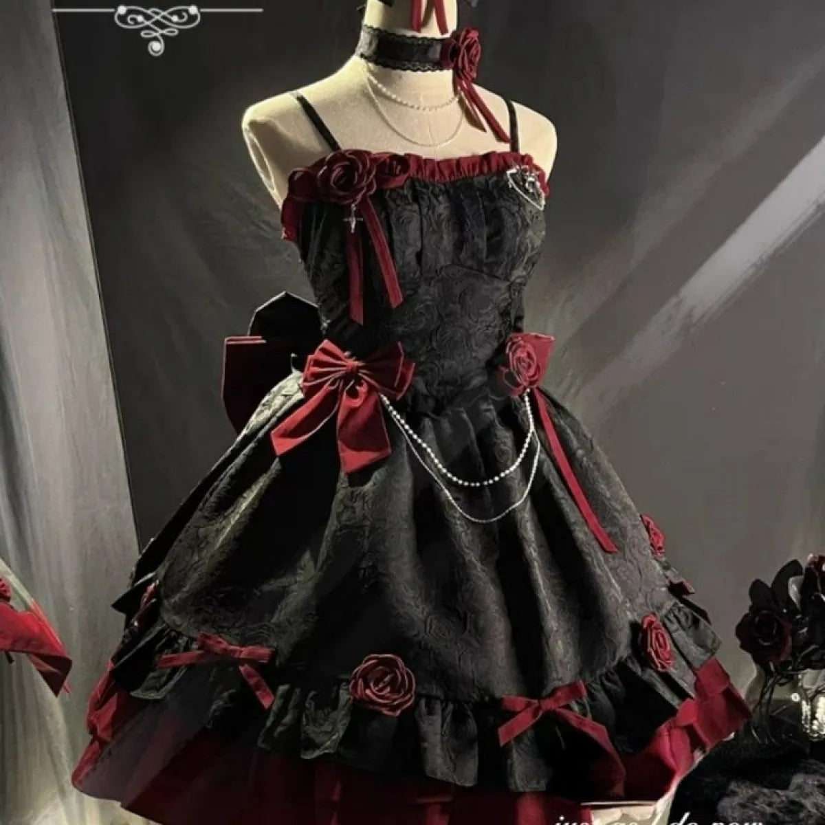 Dark Victorian Gothic Lolita Rose Dress